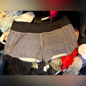 Lululemon Gray Athletic Shorts with Black Waistband